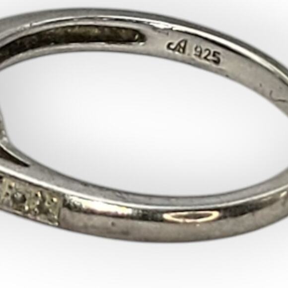 Ruby & Diamond Sterling Halo Ring HDS Signed Size 7 - Picture 4 of 9